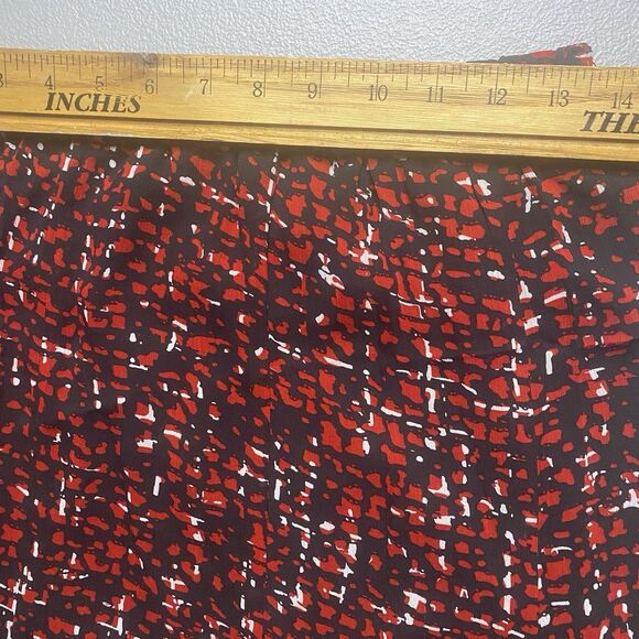 Vtg 80s STUDIO I Skirt Set Suit Short Sleeves Ruffled A-Line Womens 10 Red Black - Picture 8 of 16